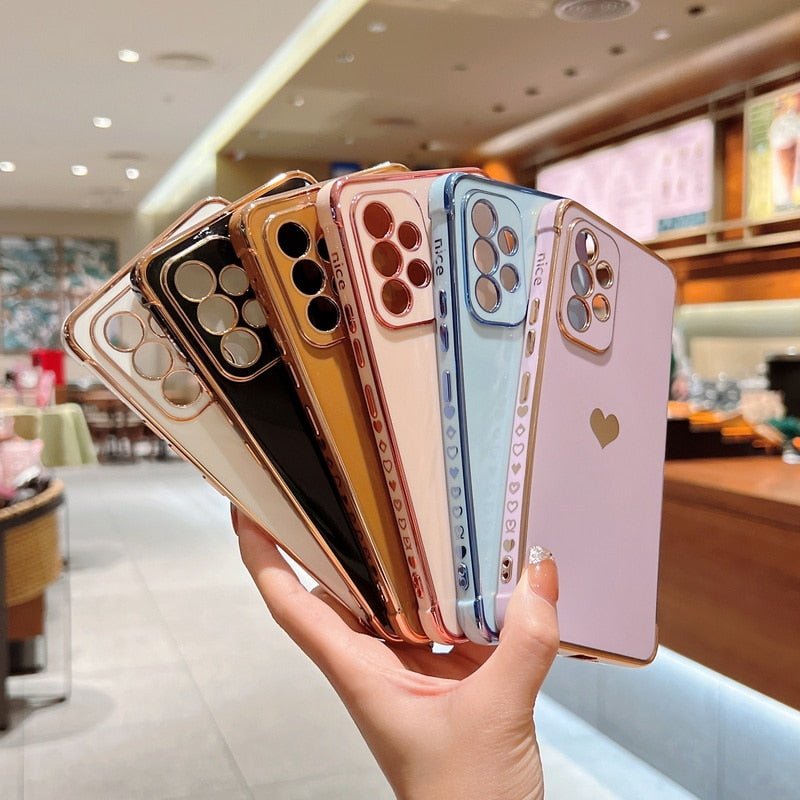 Soft TPU Electroplated Love ❤️ Heart Phone Case For Samsung Models - City2CityWorld