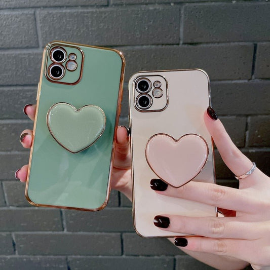 Sweet ❤️ Heart Holder Electroplated Gold iPhone Case | iPhone 11 +++ - City2CityWorld
