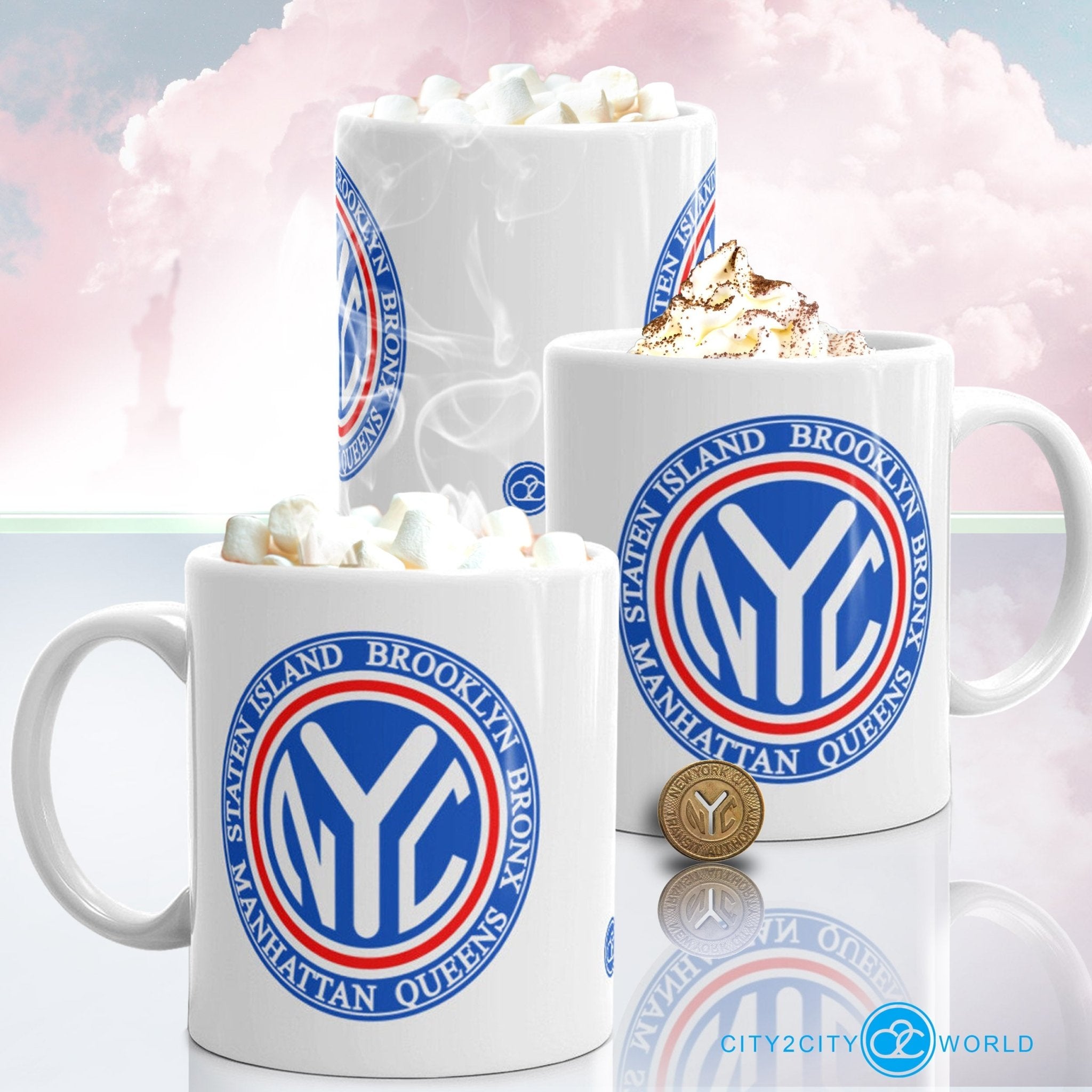 Vintage New York City Coffee Mug, 11 & 15oz New York City Coffee Mug - City2CityWorld