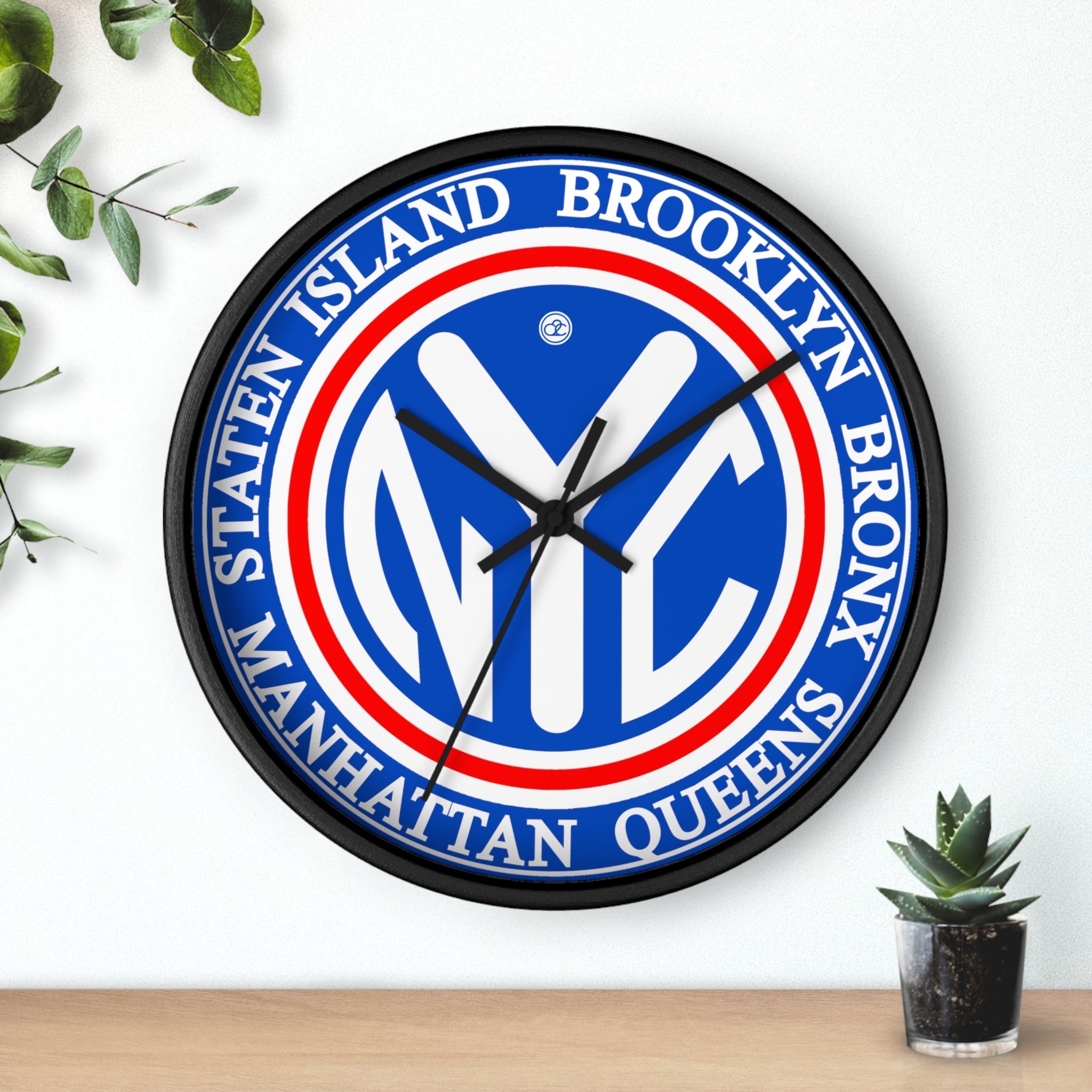 Vintage New York City Wall Clock / Blue + White - City2CityWorld