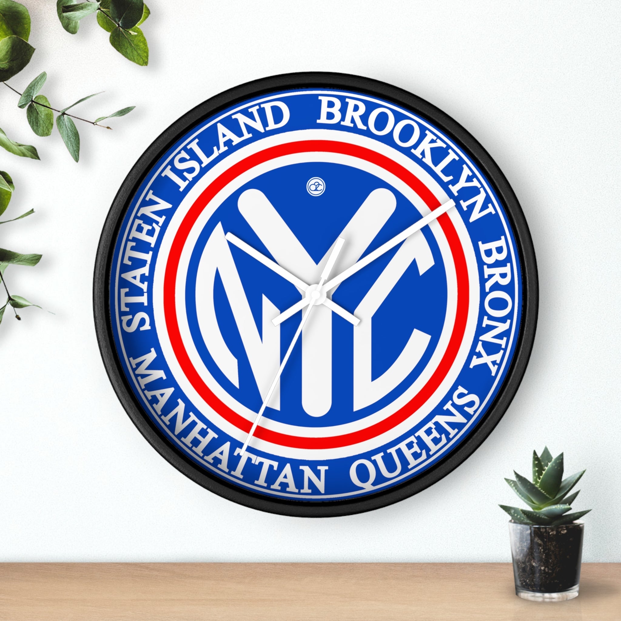 Vintage New York City Wall Clock / Blue + White - City2CityWorld