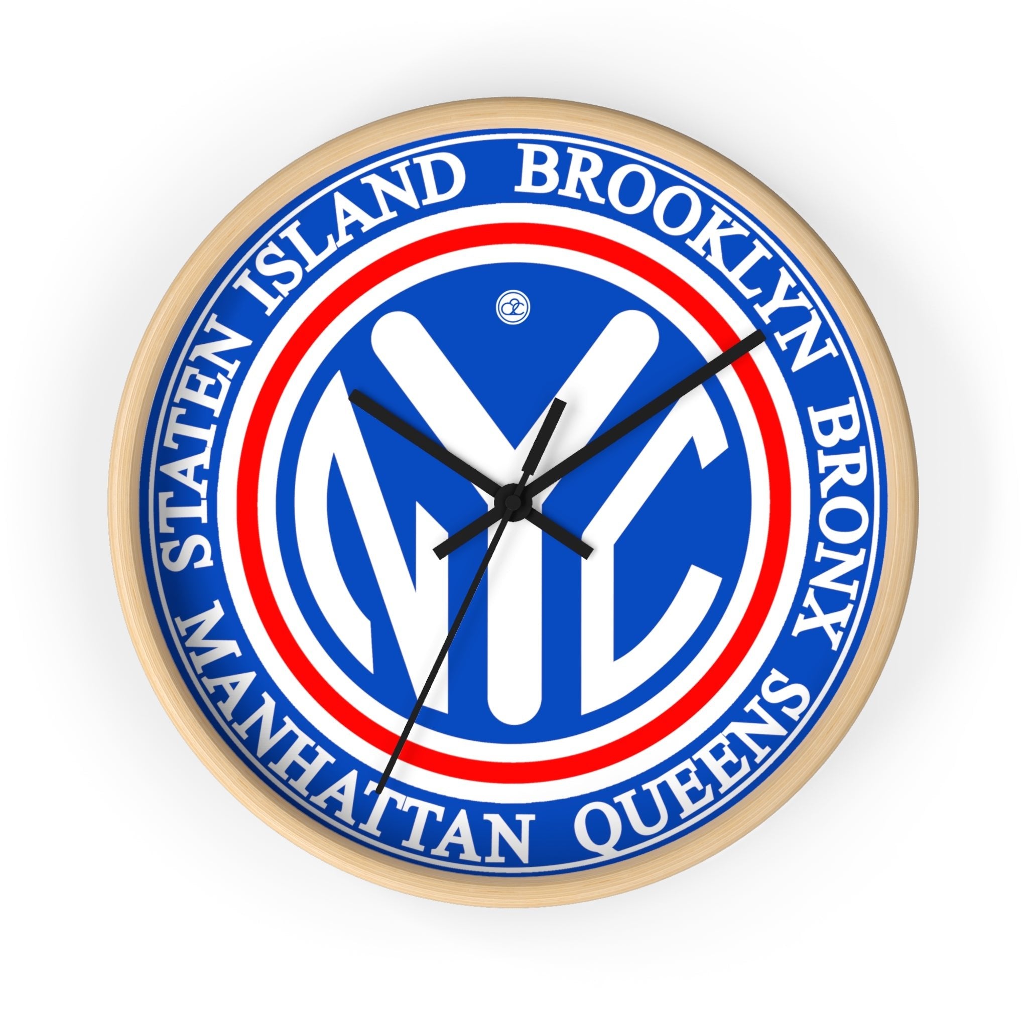 Vintage New York City Wall Clock / Blue + White - City2CityWorld