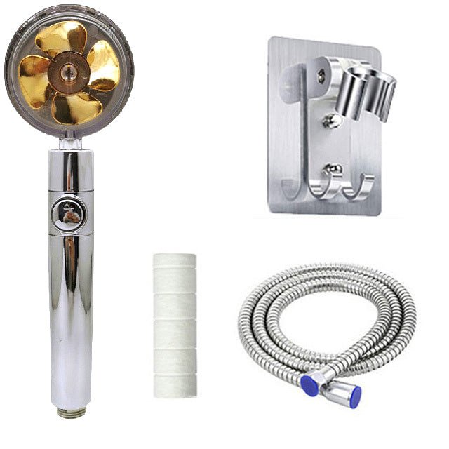 Vortex Propeller Shower Set | Set Incl. Shower Head, Hose, Filter & Mount - City2CityWorld